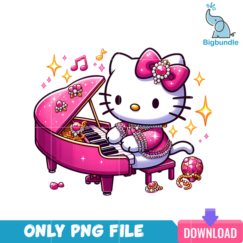 Hello Kitty Blink Piano PNG