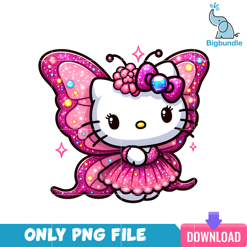 Hello Kitty Blink Butterfly PNG