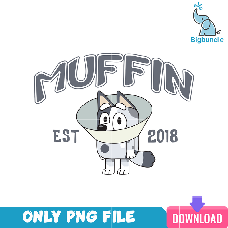 Bluey Muffin Est 2018 PNG