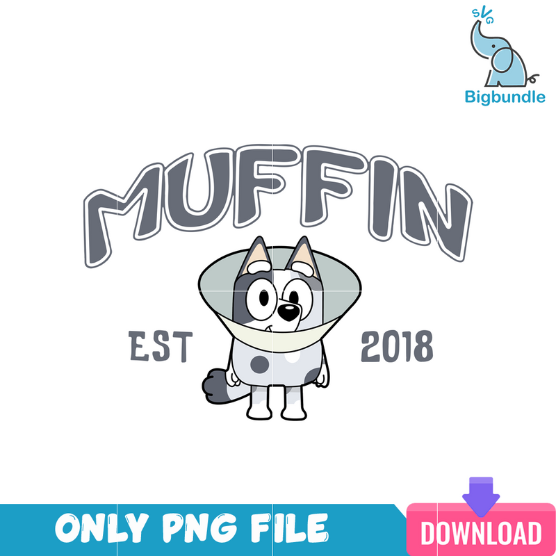 Bluey Muffin Sick Est 2018 PNG