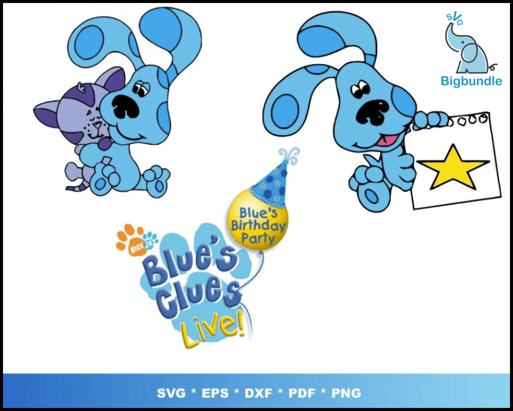 Blues clues svg bundle 25+ svg, png, dxf, pdf