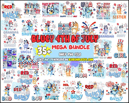 Bluey 4th of july bundle - Digital Download
