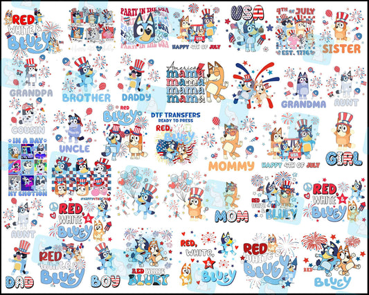 Bluey 4th of july bundle - Digital Download