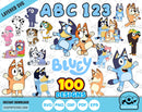 Bluey 100 cliparts set + alphabet, Bluey the dog SVG cut files for Cricut / Silhouette, Bluey PNG