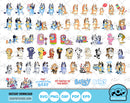 Bluey 100 cliparts set + alphabet, Bluey the dog SVG cut files for Cricut / Silhouette, Bluey PNG