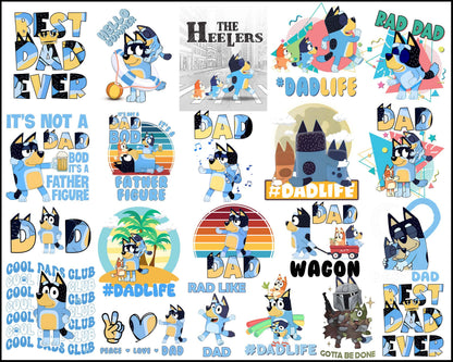 35+ Bluey dad bundle PNG Bundle - Digital Download