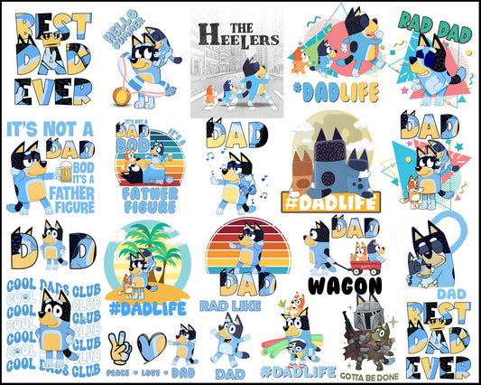 35+ Bluey dad bundle PNG Bundle - Digital Download