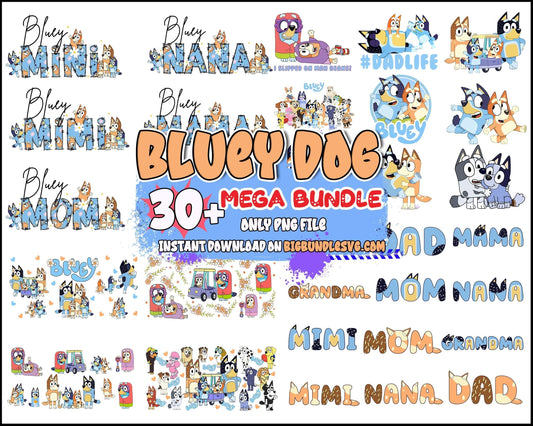 30+ Bluey mom bundle only png, Bluey vector, bluey alphabeth, bluey cutfile, bluey clipart