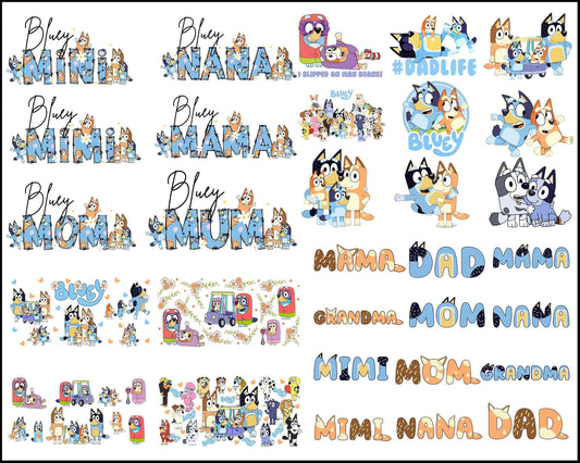 30+ Bluey mom bundle only png, Bluey vector, bluey alphabeth, bluey cutfile, bluey clipart