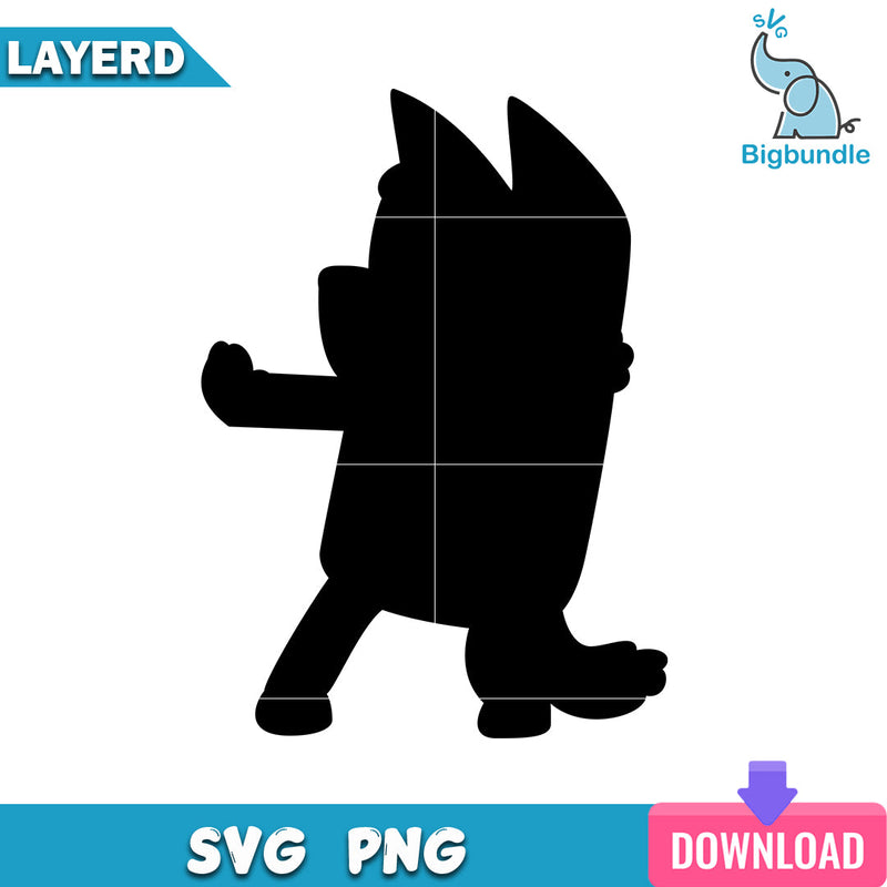 Bluey bandit silhouette svg, bluey svg, digital download.