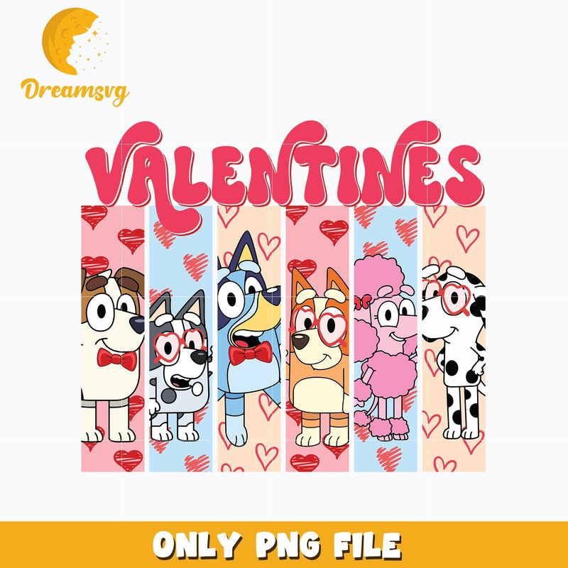 Valentine Bluey Dog Cartoon Png