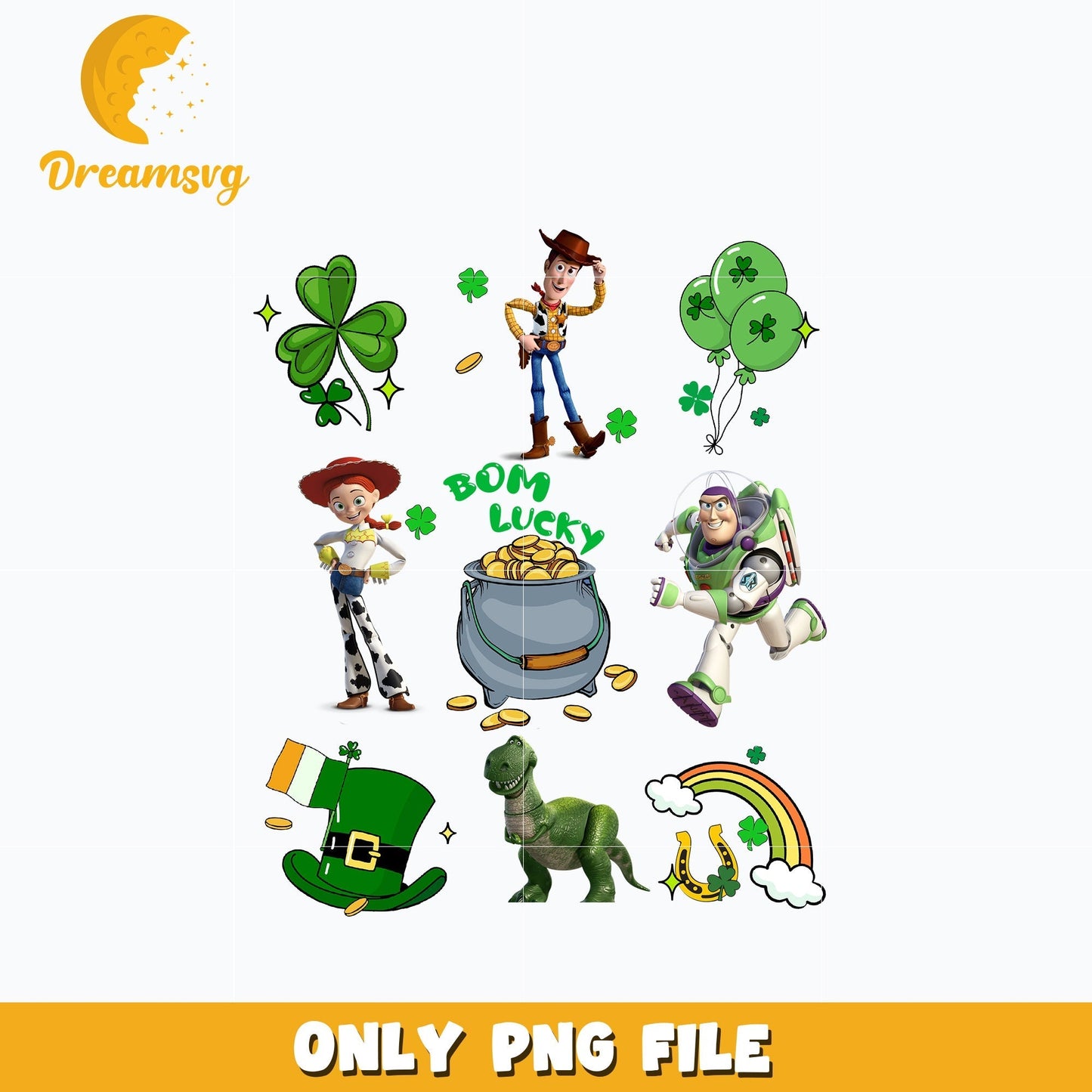 Bom Lucky Toy story st patrick's day Png