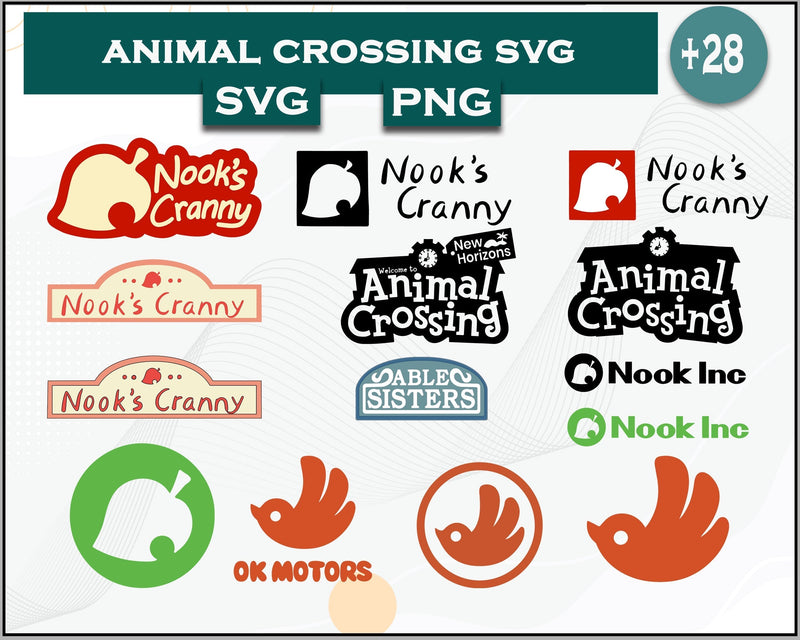 28+ Business logo Svg Bundle, Animal Crossing Svg Bundle, Animal Crossing Svg, Cartoon svg, png digital file