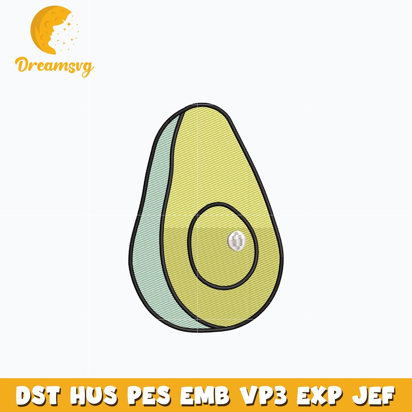 Avocado embroidery design