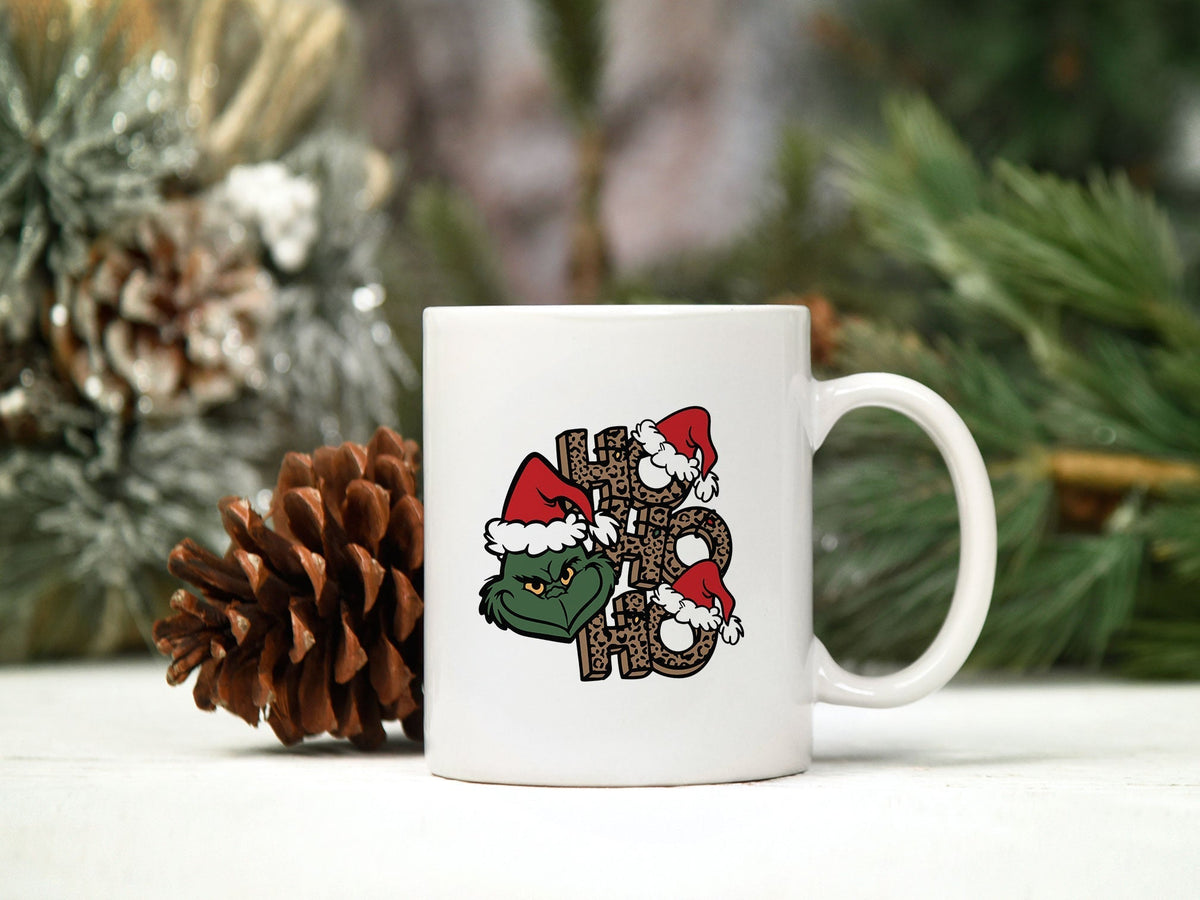 Ho Ho Ho Grinch Face Santa Hat Christmas SVG, Christmas SVG.