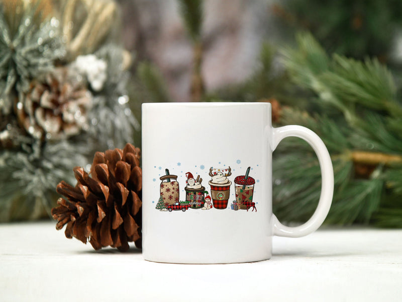 Gnome Christmas Coffee Cups PNG, Christmas PNG Digital File.