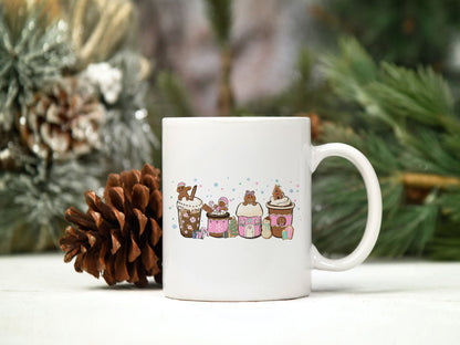 Gingerbread Santa Claus Hat Christmas Coffee PNG, Christmas PNG File.