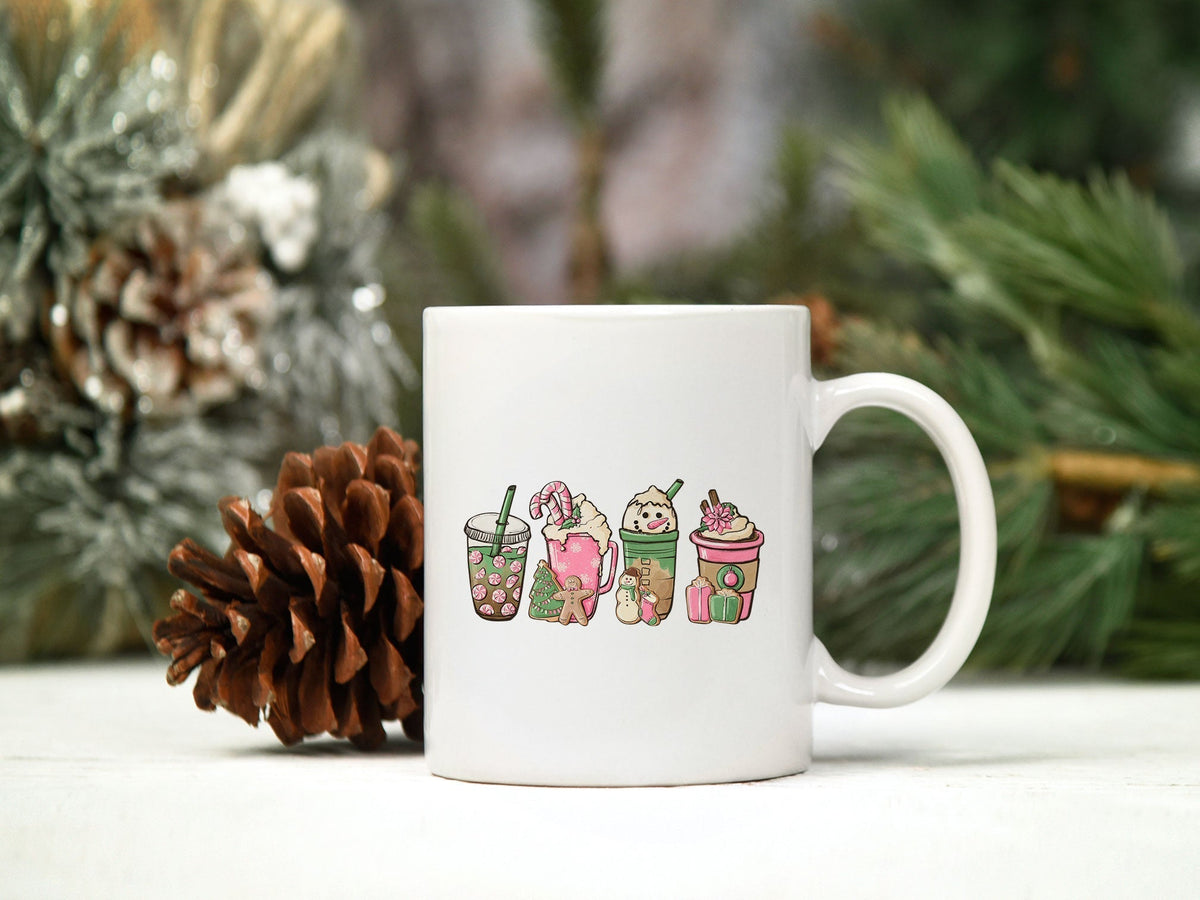 Snowman Gingerbread Christmas PNG, Coffee Christmas PNG.