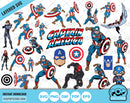Captain America clipart bundle, Captain America SVG cut files for Cricut / Silhouette, Captain America PNG