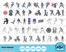 Captain America clipart bundle, Captain America SVG cut files for Cricut / Silhouette, Captain America PNG