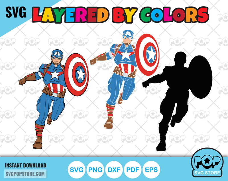 Captain America clipart bundle, Captain America SVG cut files for Cricut / Silhouette, Captain America PNG