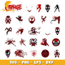 Carnage character design bundle svg, carnage marvel svg