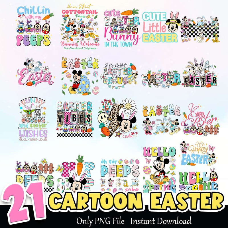 Cartoon Easter Bundle PNG Instant Download