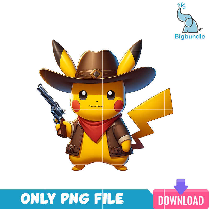 Pikachu Cartoon Cowboy Era PNG