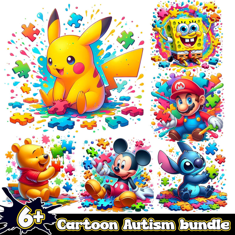 Cartoon Autism Bundle 6+ PNG