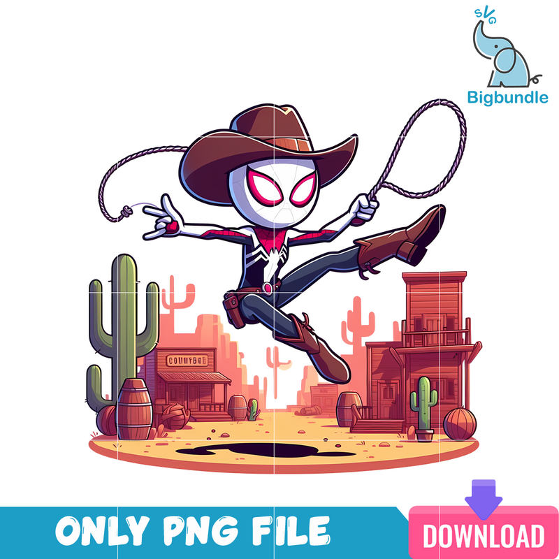 Gwen Stacy Cartoon Cowboy Era PNG