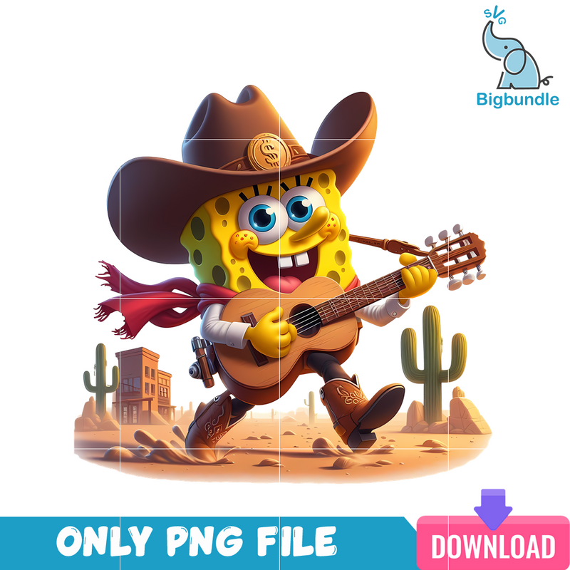 SpongeBob Cartoon Cowboy Era PNG