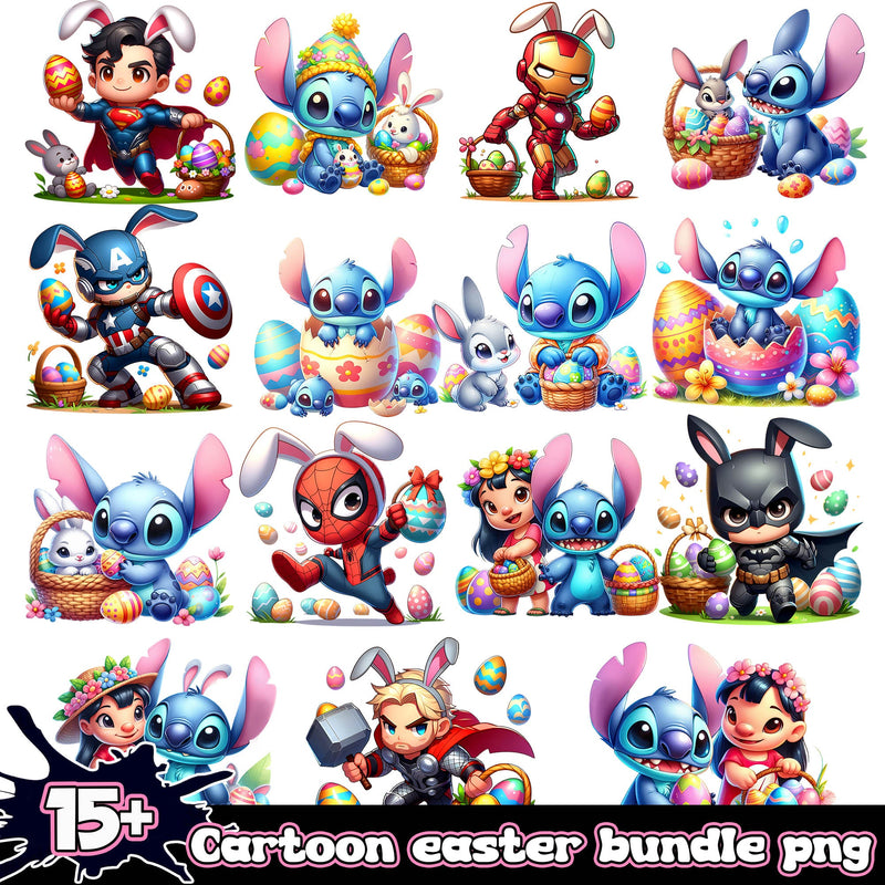 cartoon easter png bundle, avenger easter png bundle