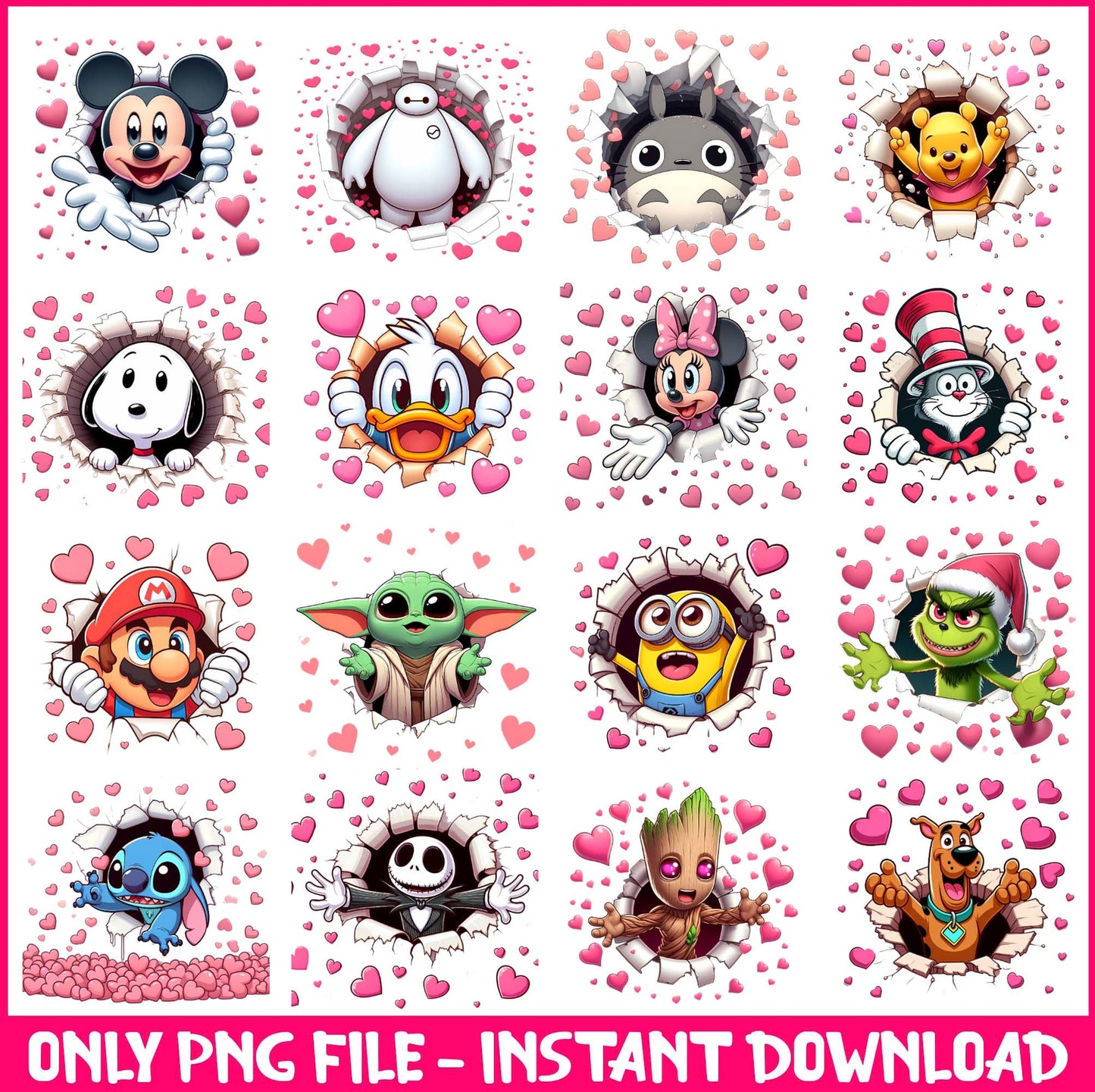 Cartoon Valentine Png Bundle