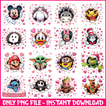 Cartoon Valentine Png Bundle