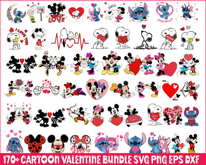Updated 50+ Valentine Cartoon  Bundle, Valentine Stitch Svg, Valentine Movie Png, Valentine SVG Cut File, Digital Download
