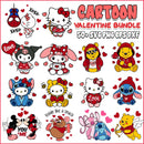 Cartoon Valentine Svg, Hello Kitty Valentine Svg, Valentine Day Svg For Cricut, Valentine Day Clipart