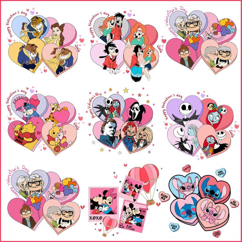 Couple cartoon valentine png bundle