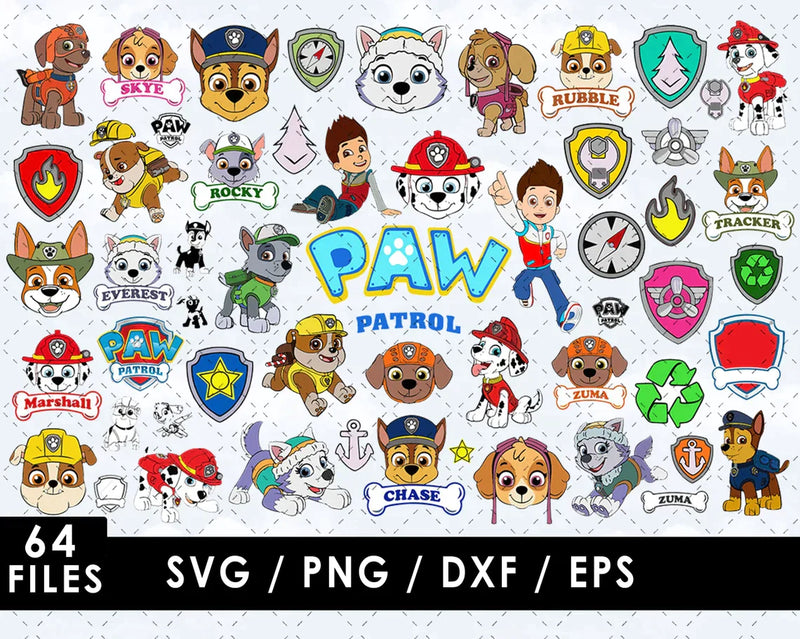 Paw Patrol SVG, Paw Patrol SVG Birthday, Paw Patrol SVG Cut Files, Paw Patrol PNG