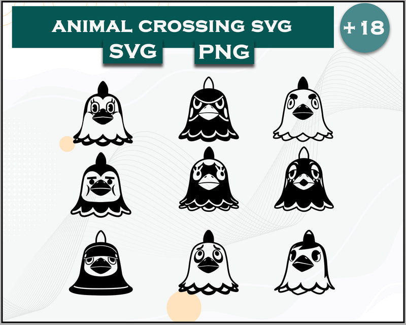 18+ Chicken Svg Bundle, Animal Crossing Svg Bundle, Animal Crossing Svg, Cartoon svg, png digital file