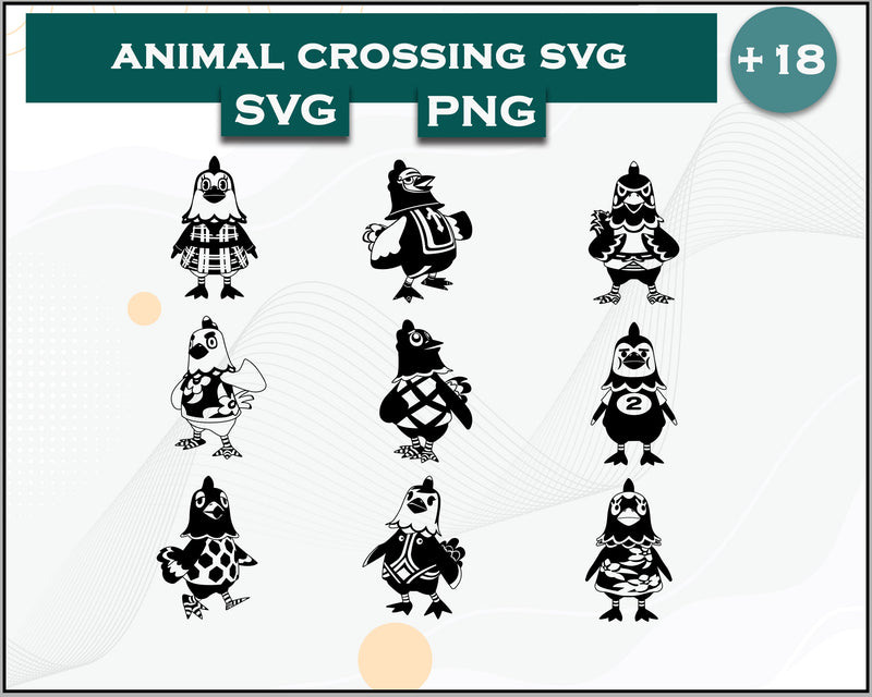 18+ Chicken Svg Bundle, Animal Crossing Svg Bundle, Animal Crossing Svg, Cartoon svg, png digital file