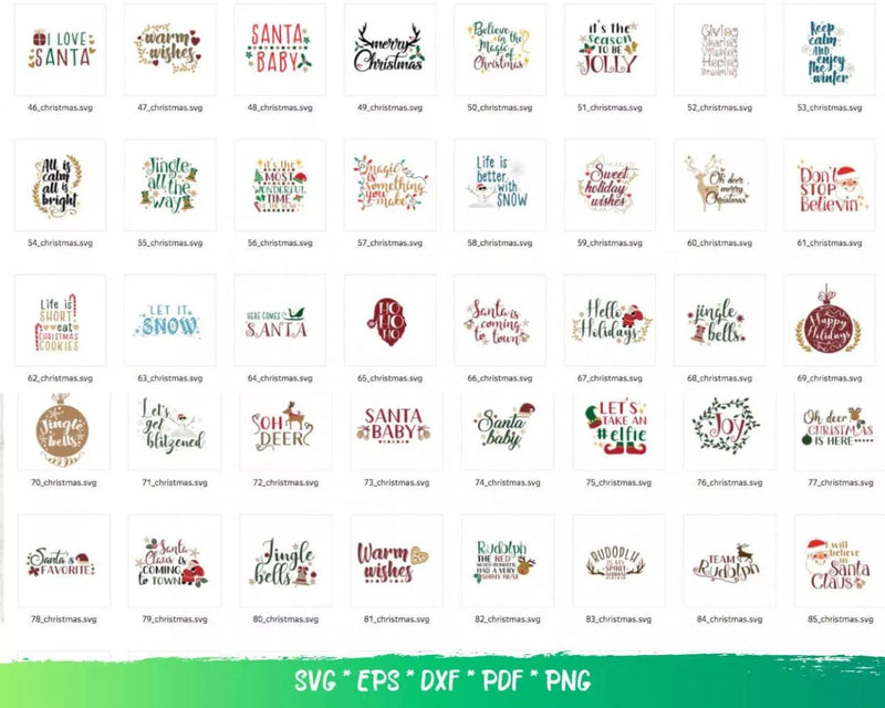 Christmas Svg Files for Cricut and Silhouette - Clipart Images