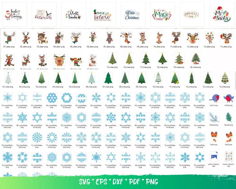 Christmas Svg Files for Cricut and Silhouette - Clipart Images