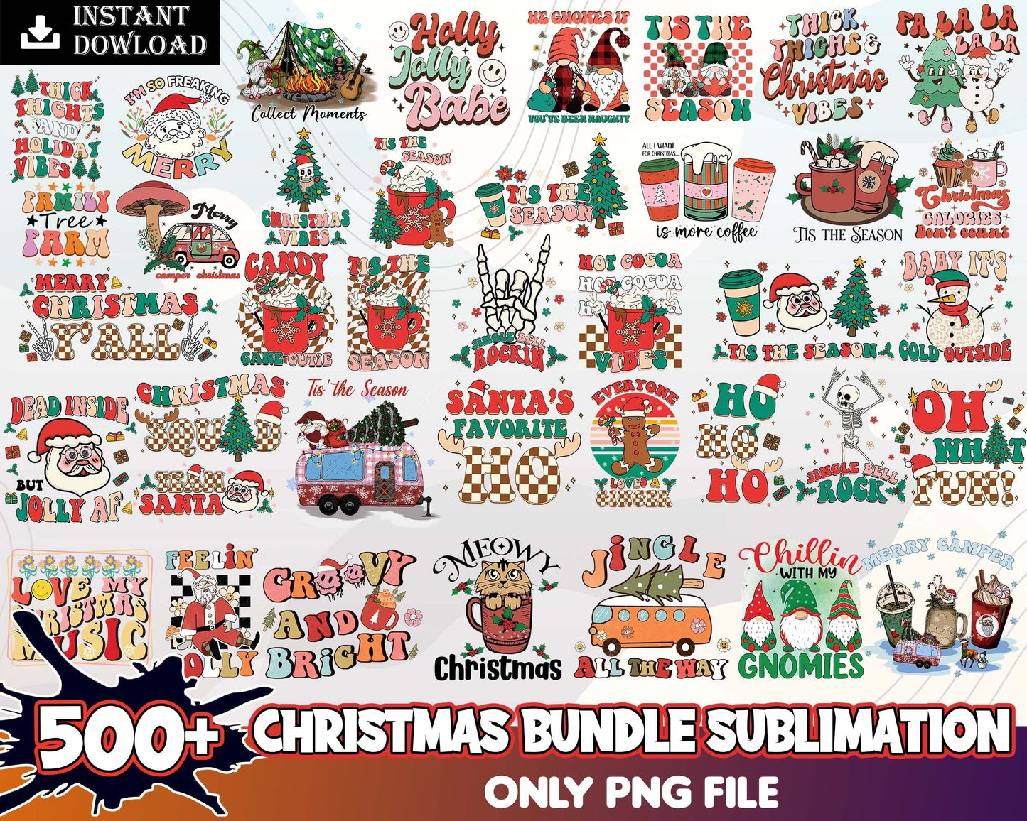 500+ Christmas bundle sublimation, Christmas png, Xmas PNG files, Winter png, Christmas Sign png,, Cut File, Cricut, Silhouette