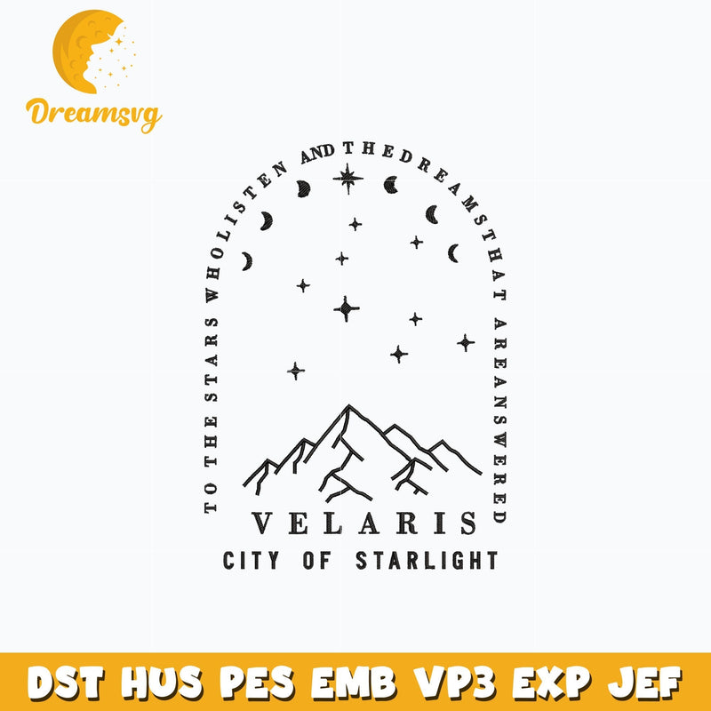 Velaris city of starlight embroidery