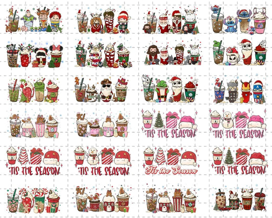 25+ Christmas coffee PNG bundle, Christmas cafe digital bundle, designs bundle in PNG formats, Digital files