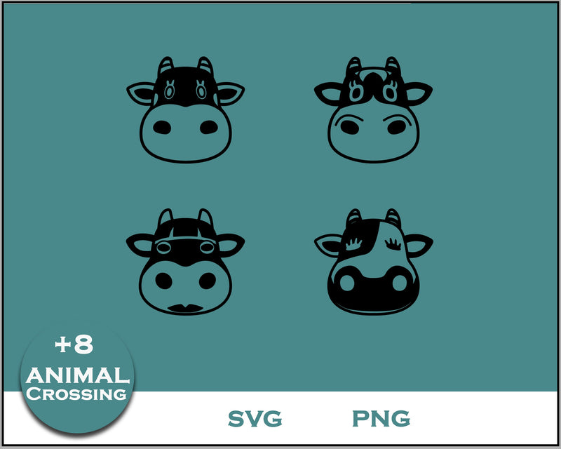 8+ Cow Svg Bundle, Animal Crossing Svg Bundle, Animal Crossing Svg, Cartoon svg, png digital file