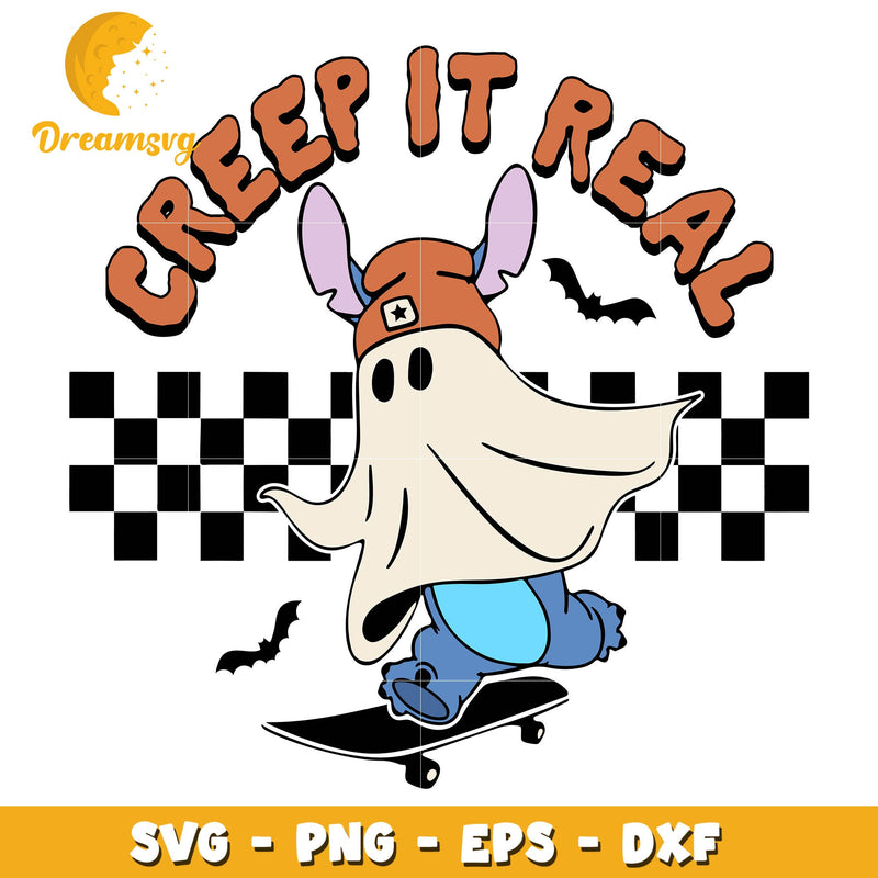 Creep It Real Stitch Ghost svg, halloween svg