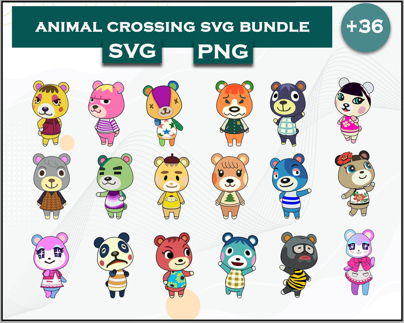 36+ Cub Svg Bundle, Animal Crossing Svg Bundle, Animal Crossing Svg, Cartoon svg, png digital file