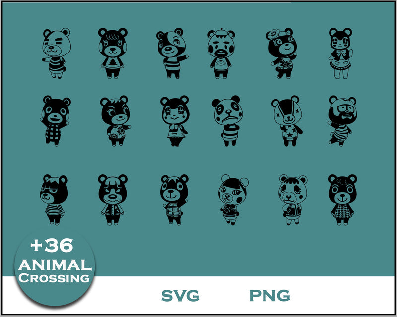 36+  Cub Svg Bundle, Animal Crossing Svg Bundle, Animal Crossing Svg, Cartoon svg, png digital file