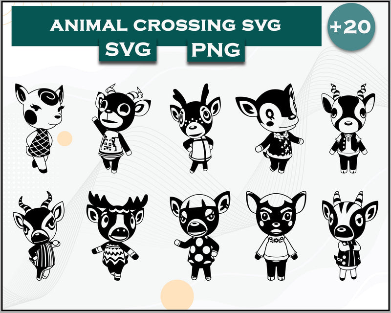 20+ Deer Svg Bundle, Animal Crossing Svg Bundle, Animal Crossing Svg, Cartoon svg, png digital file